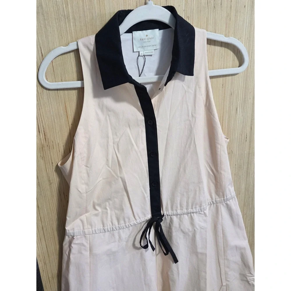 Kate Spade Size M Pineapple Patch Shirt Dress Print‎ Sleeveless Peachy Pink